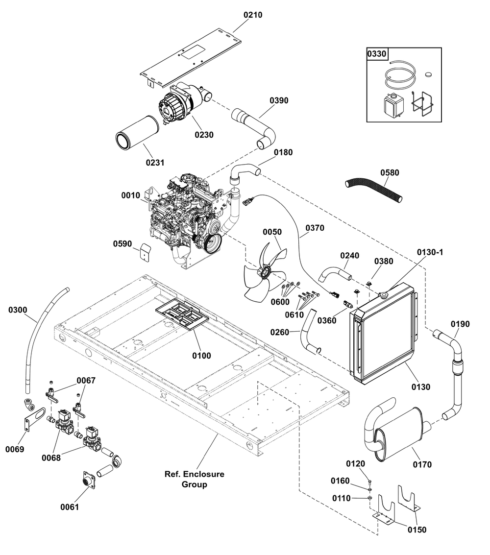 Engine Group Diagram and Parts List for 076150-04  Briggs and Stratton Generator